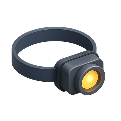 3D Isometric Headlamp Icon for Hands-Free Lighting