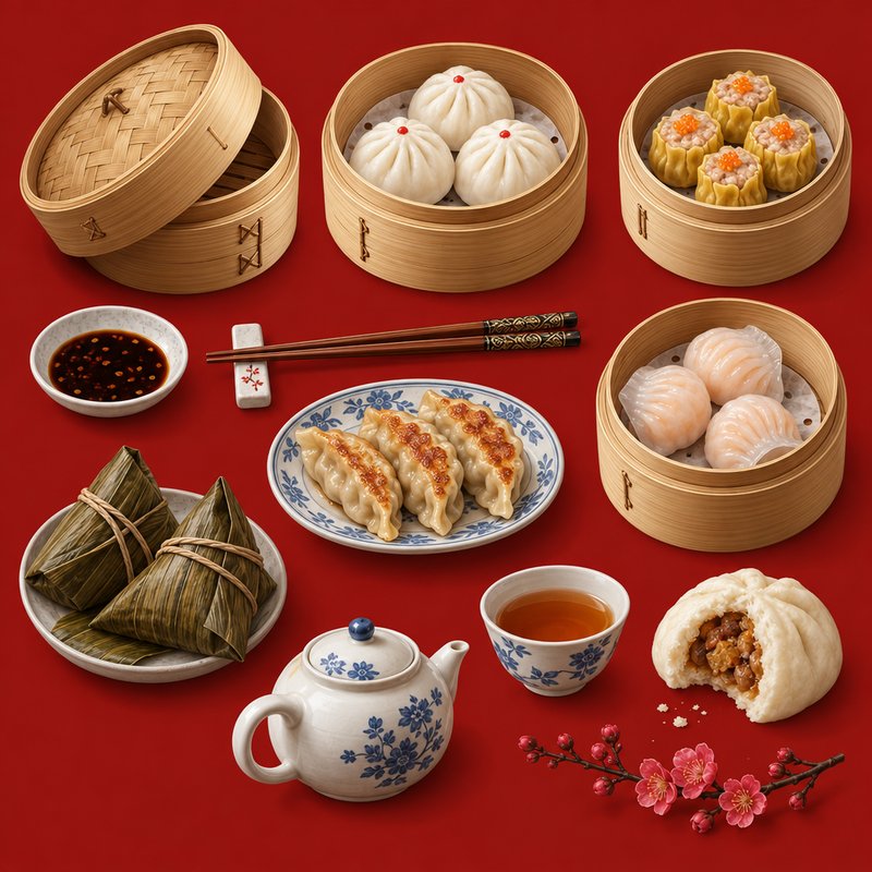 dim sum design elements pack