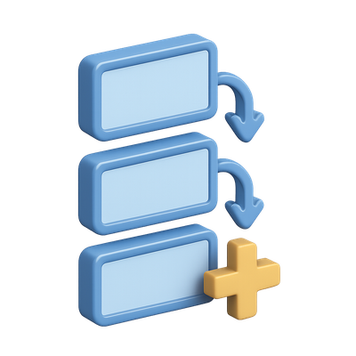 Stylized 3D Rectangles with Arrows in Isometric View