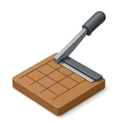 3D Paper Cutter Icon with Volumetric Design