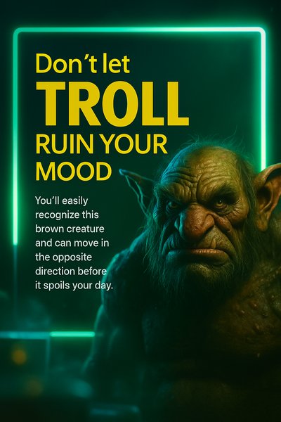 Professional Carousel Slide Featuring a Troll Theme