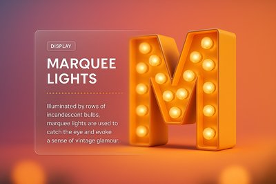 Vibrant Marquee Lights Display with 3D Effect