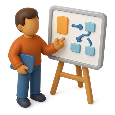 Cofounder Whiteboarding Icon for Startup Collaboration