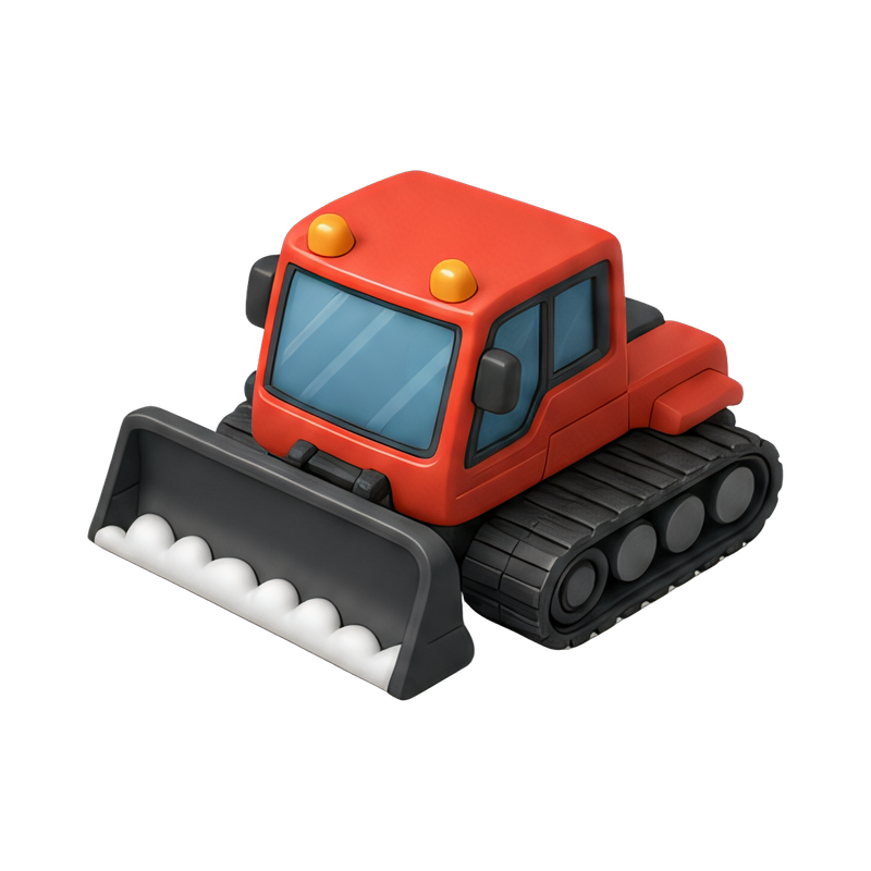 snow groomer in action