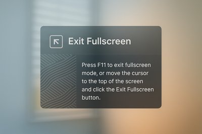 Web Page Design Concept for Exit Fullscreen Feature