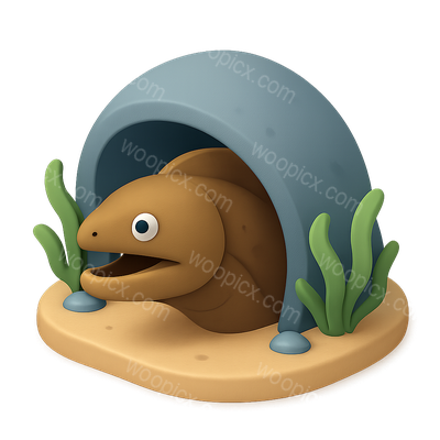 Cute Cartoon Eel Emerging from a Shell