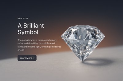 Stylish Gem Icon Interface with Text and Action Button