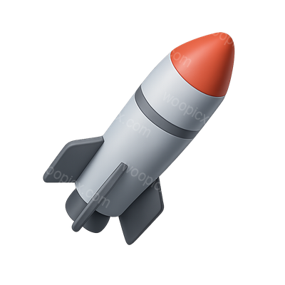 3D Ballistic Missile Icon in Isometric View