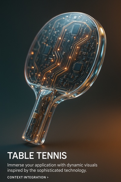 Hyperrealistic Table Tennis Paddle with High-Tech Design