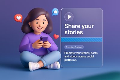 Girl Smiling While Using Phone for Social Media Interaction