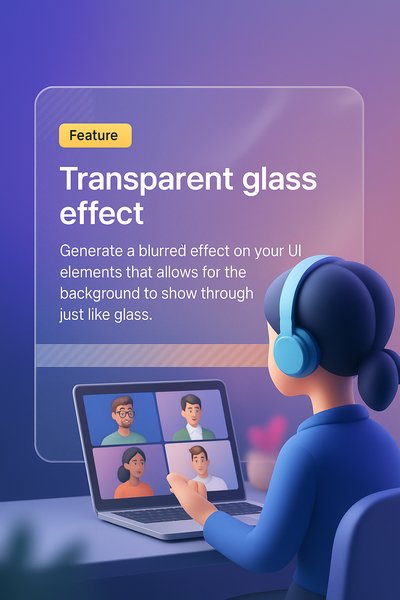 Employee on Video Call with Transparent Glass Effect Feature