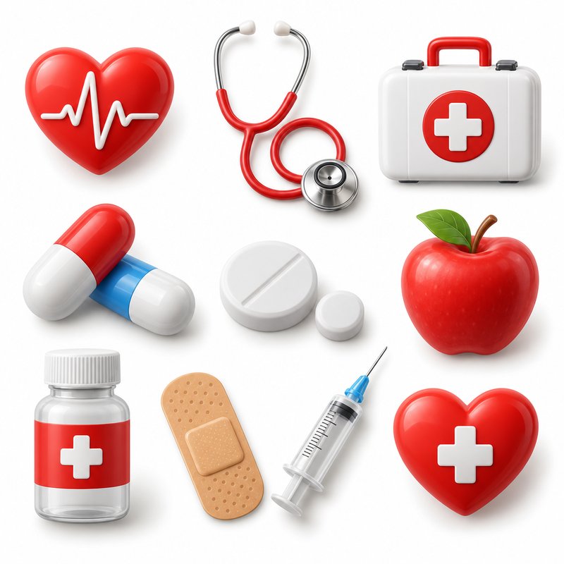 3D health icons collection