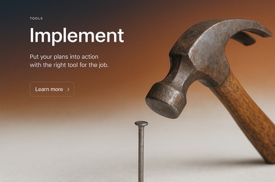 Stylish Web Design Concept with Hammer and Nail