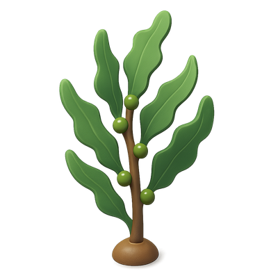 Stylized 3D Kelp Icon with Isometric View