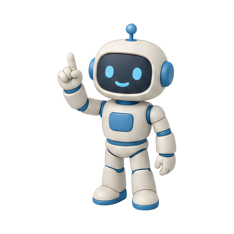humanoid robot pointing upward