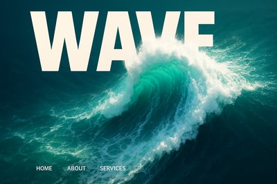 Stunning Aerial View of Ocean Waves with Bold Typography