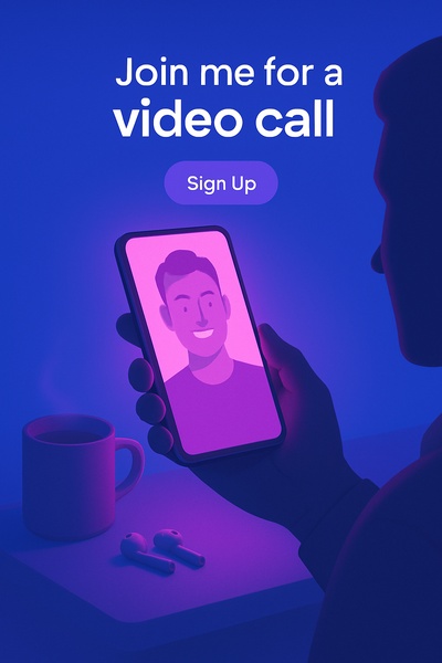Engaging Video Call Invitation with Neon Glow