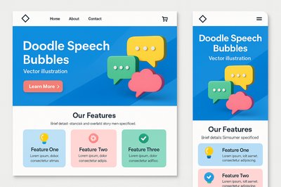 Mobile and Desktop Versions of Doodle Speech Bubbles Site