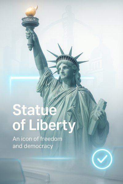 Statue of Liberty Representation with Modern Design Elements