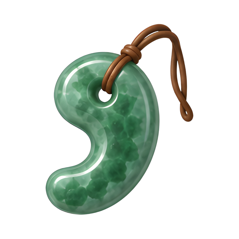 curved magatama jade bead