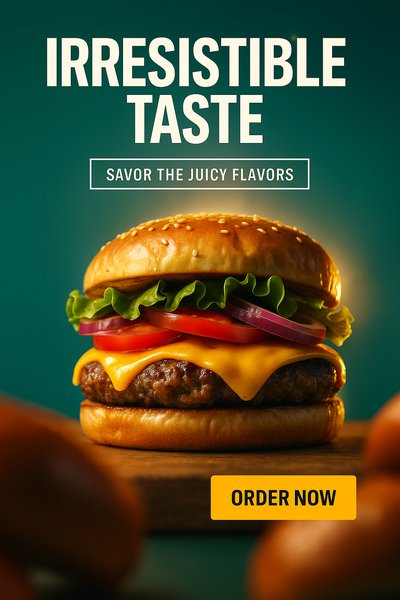 Realistic Hamburger with Irresistible Taste and Juicy Flavors