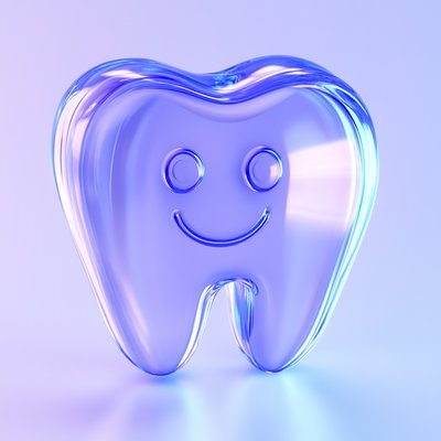 3D Rendered Cartoon Tooth Character with Smiling Face