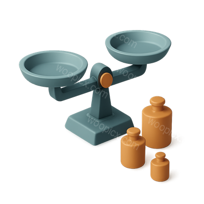 3D Icon of a Weighing Scale with Weights