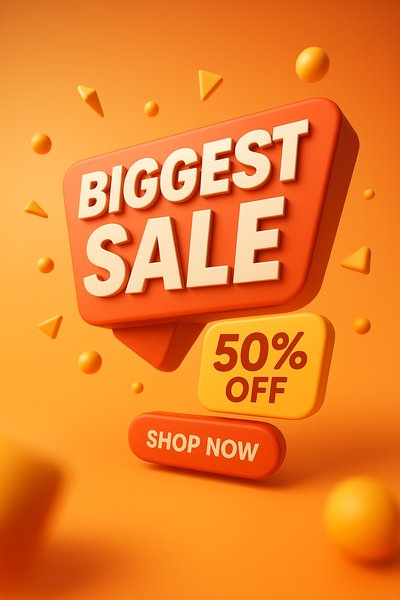 Vibrant Promotional Graphic for a Sale Event
