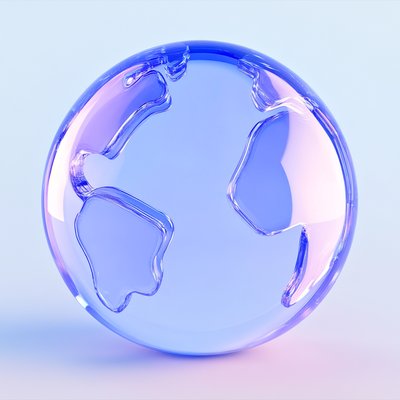 Stylized Glass Globe with Abstract Contours