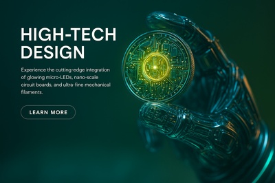 High-Tech Lunar Coin with Glowing Micro-LEDs