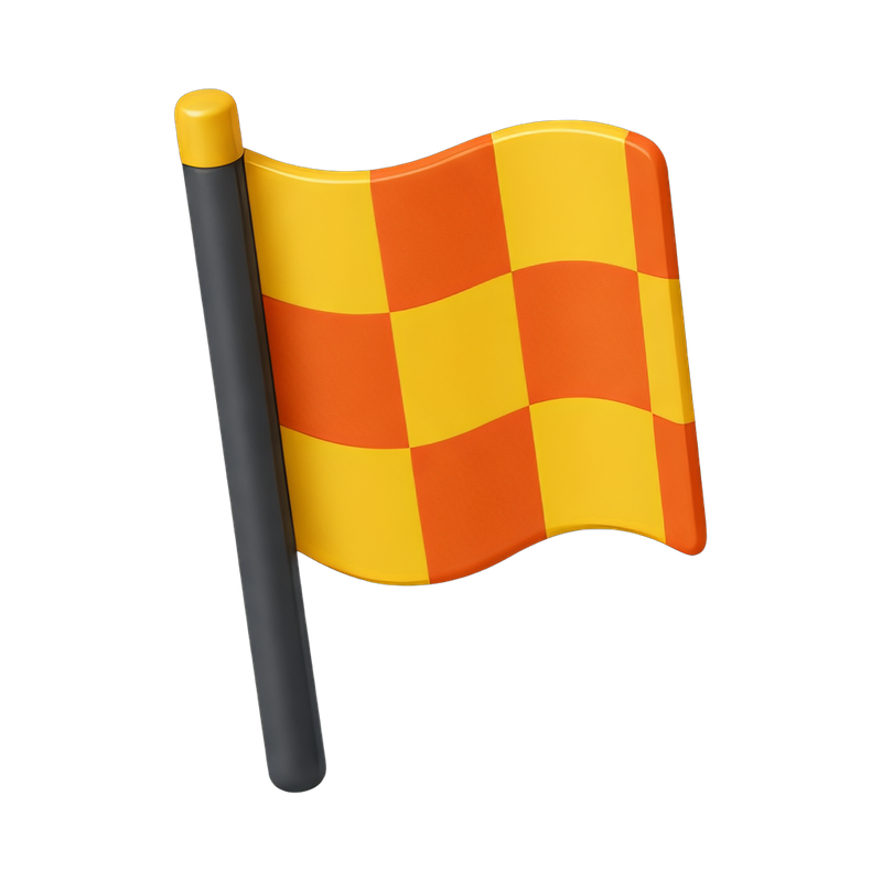 soccer referee with offside flag