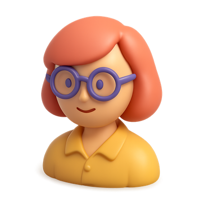Colorful 3D Icon of a Character with Glasses