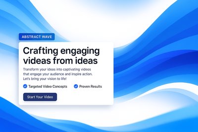 Dynamic Blue Abstract Wave Background for Video Creation