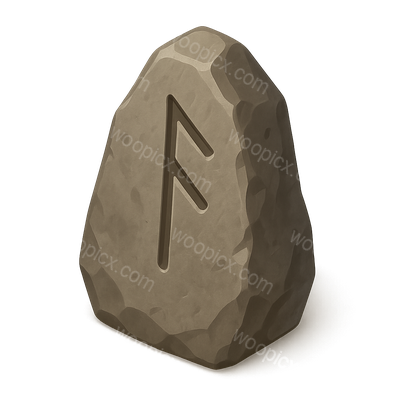 3D Viking Rune Stone Icon in Isometric View
