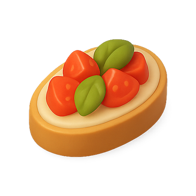 Stylized Food Illustration of a Gourmet Snack