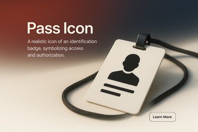 Realistic Pass Icon Design for Access Authorization