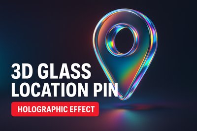 3D Glass Location Pin with Holographic Effect