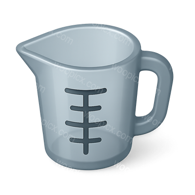 3D Transparent Measuring Cup Icon with Markings