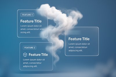 Floating White Smoke Cloud on Transparent Background for Web Design