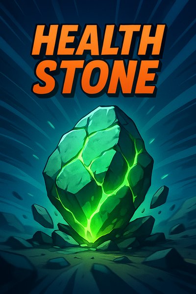 Dynamic Illustration of a Health Stone with Vibrant Colors