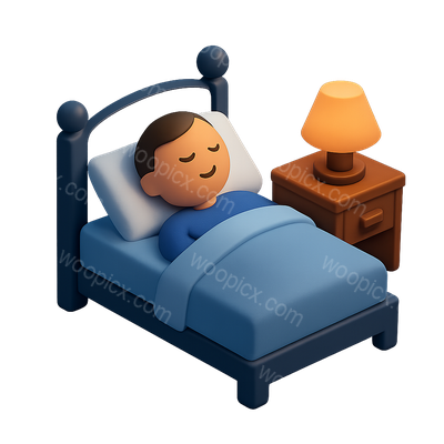 Cozy Nighttime Rest Icon in 3D Design