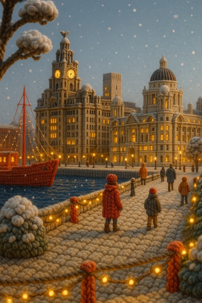 Charming Liverpool Winter Atmosphere with Knitted Details