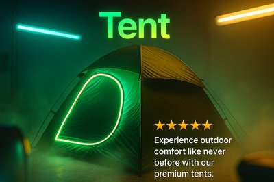 Neon Presentation of Premium Tents with Glowing Elements