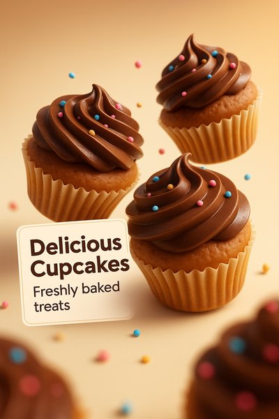 Delicious Cupcakes with Chocolate Frosting and Sprinkles