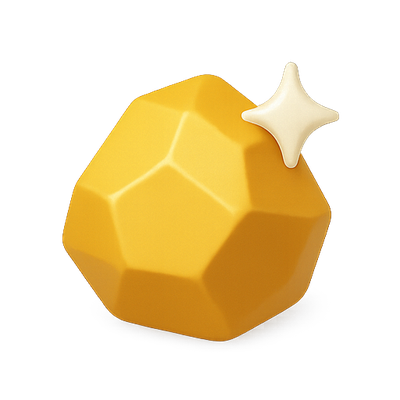 Stylized Yellow Gem with Shine Effect