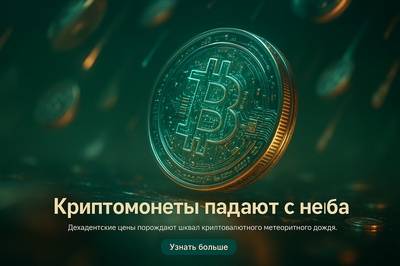 Cryptocurrency Raining from the Sky - Hyperrealistic Art