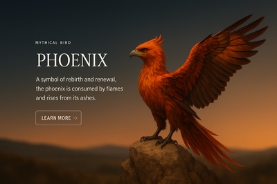 Stylish Phoenix Illustration for a Web Page Design