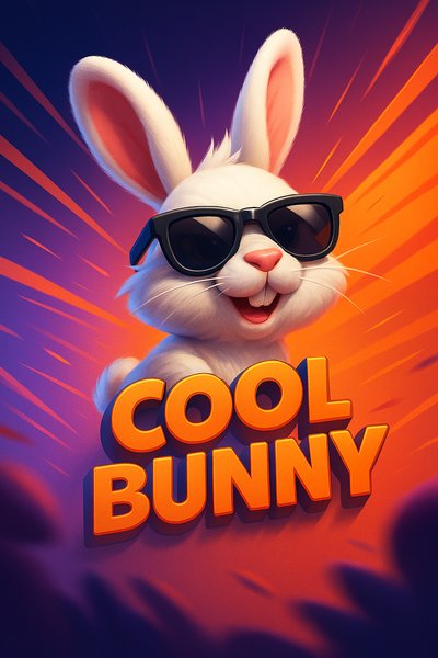 Vibrant Bunny with Sunglasses Against Dynamic Background