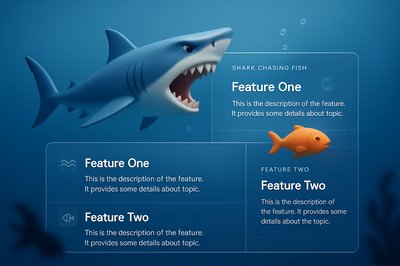 Dynamic Shark Chasing Fish in 3D Illustration