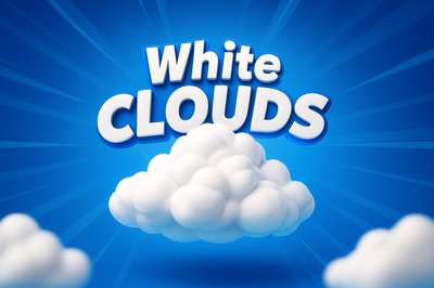Dynamic White Clouds on Vibrant Blue Background